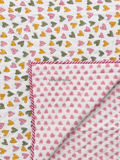 Heart Mulmul Baby Quilt