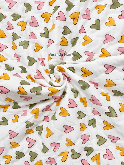 Heart Mulmul Baby Quilt