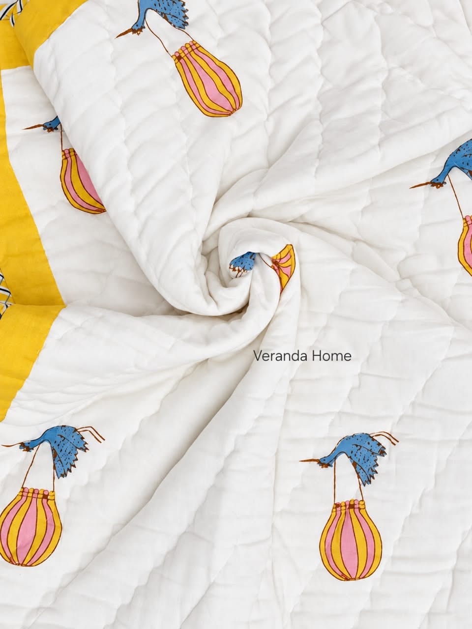 Hot Air Balloon Mulmul Baby Quilt