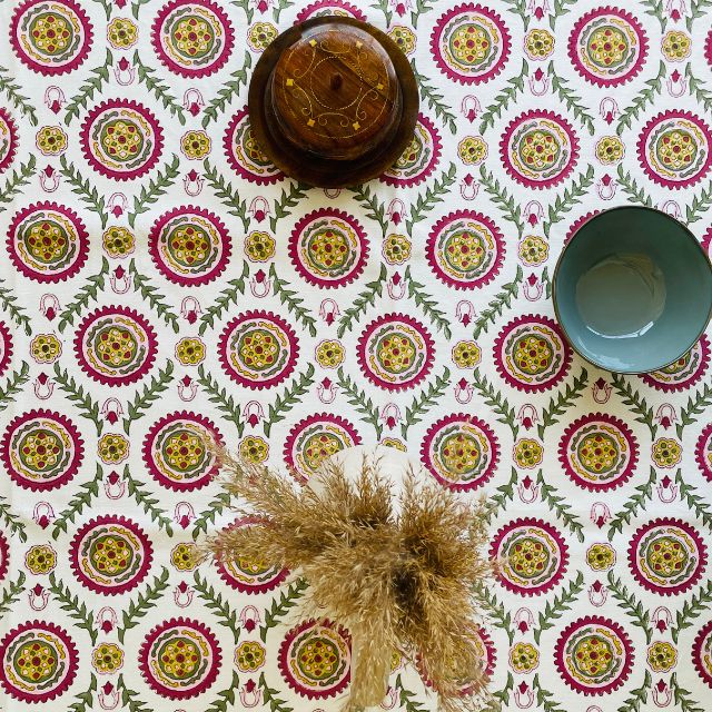 Circular Mandala/Medallion Motif Table Cover