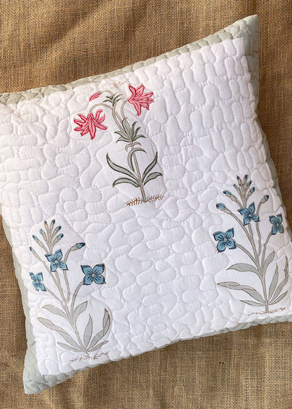 Palm Printed Quilted Cushion Covers